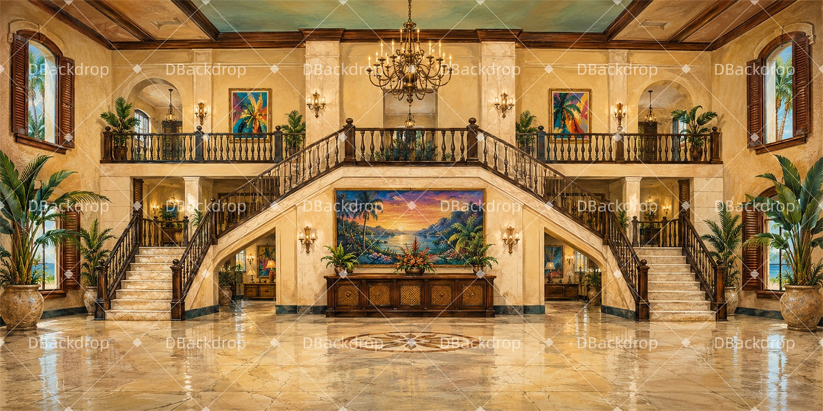 Professional Stage Backdrops Luxury Resort Lobby Theater Backdrop LXX6