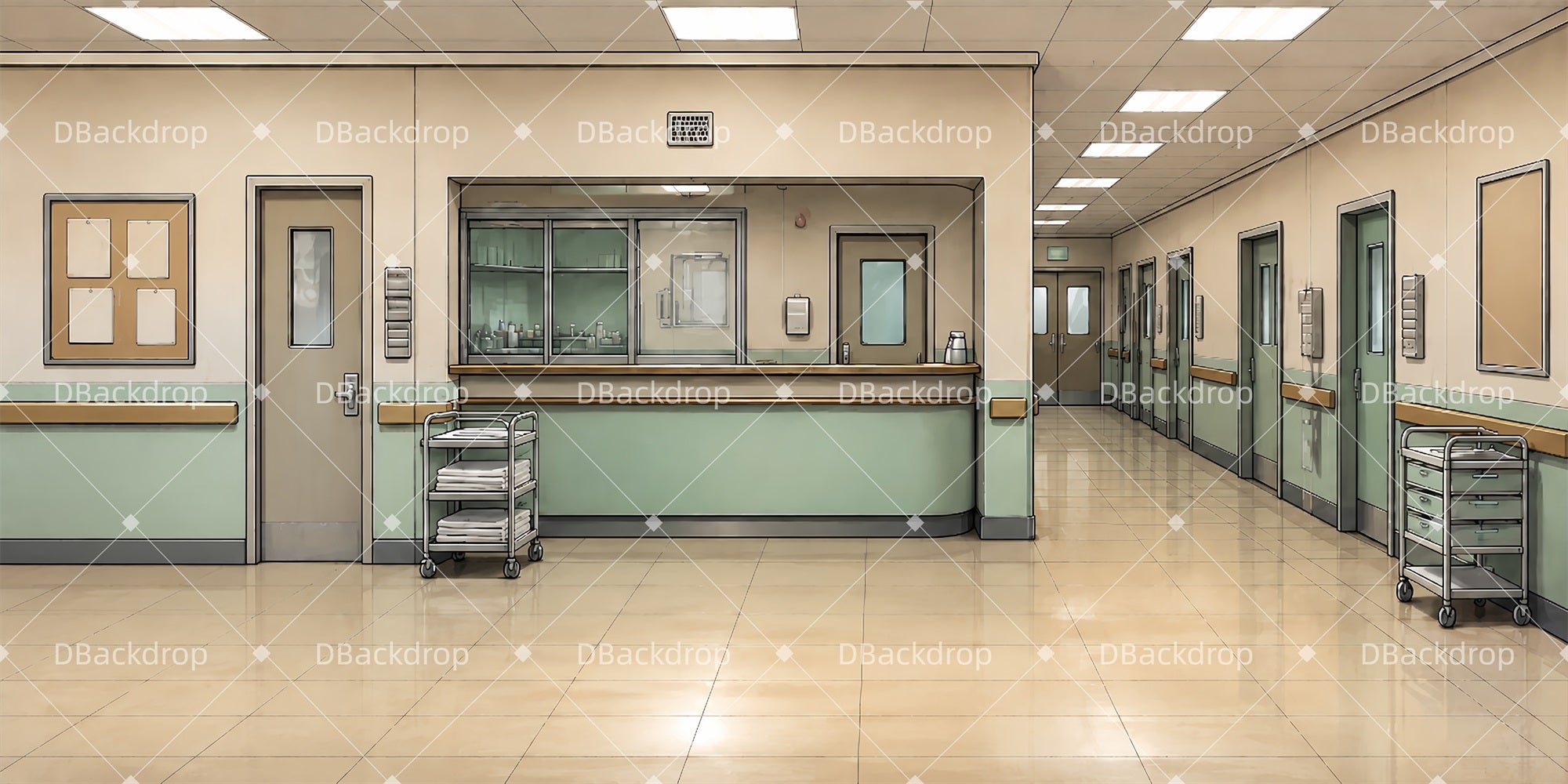 Theater Stage Backdrops Hospital Corridor Performance Backdrops LXX66-T23