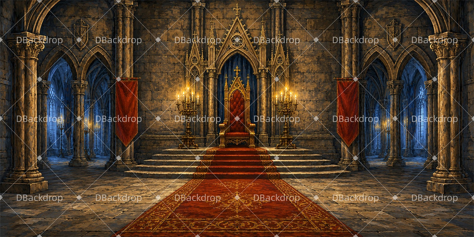 Performance Backdrop Dark Queen Throne Theater Stage Backdrops LXX66-T3