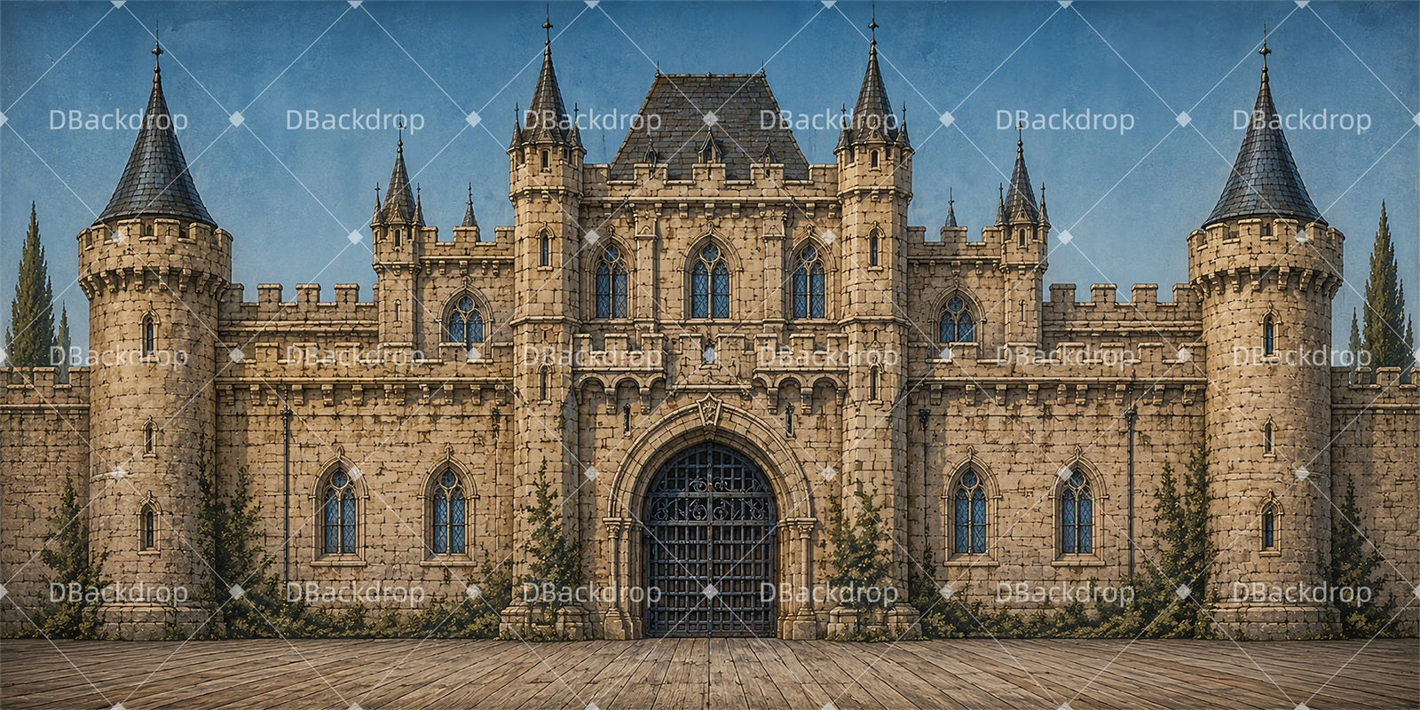 Theater Stage Backdrops Royal Castle Gate Scenic Backdrops LXX66-T6
