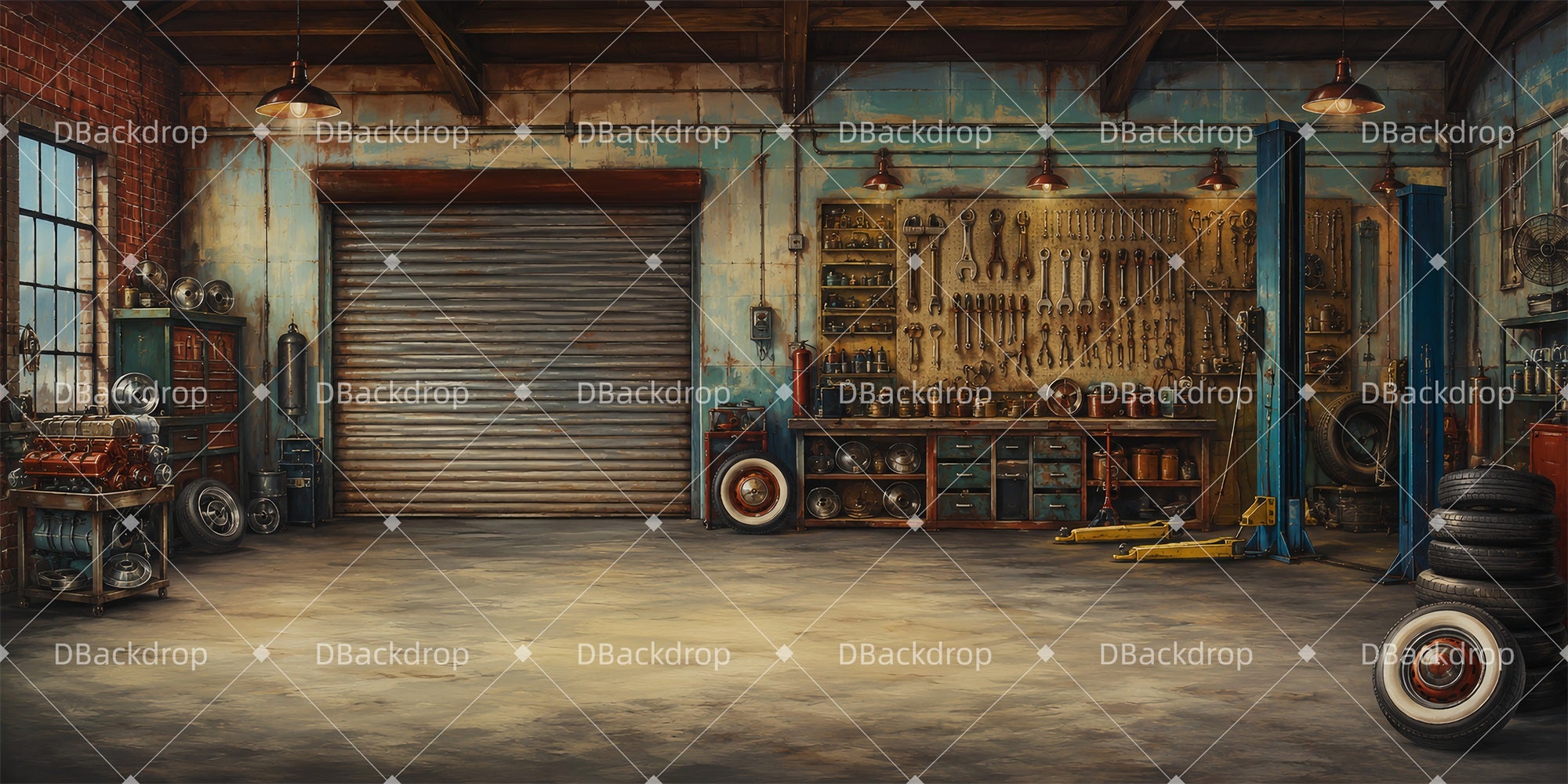 Theater Stage Backdrop Natalie's Garage Performance Backdrop LXX66-T84
