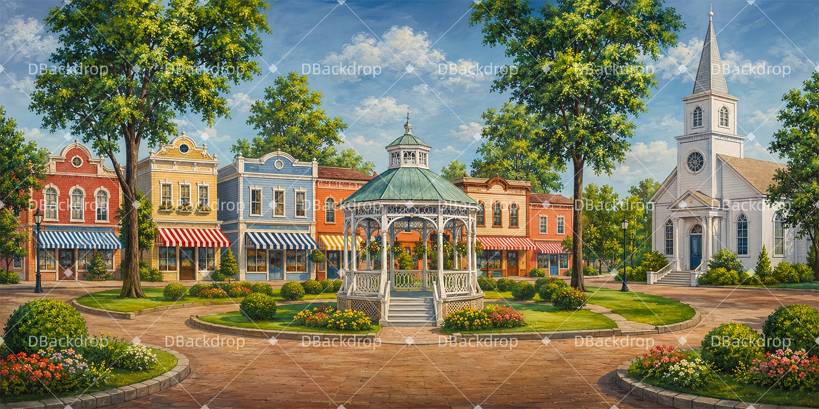 Theater Stage Backdrop Vintage Midwest Town Dance Backdrops LXX66-T89