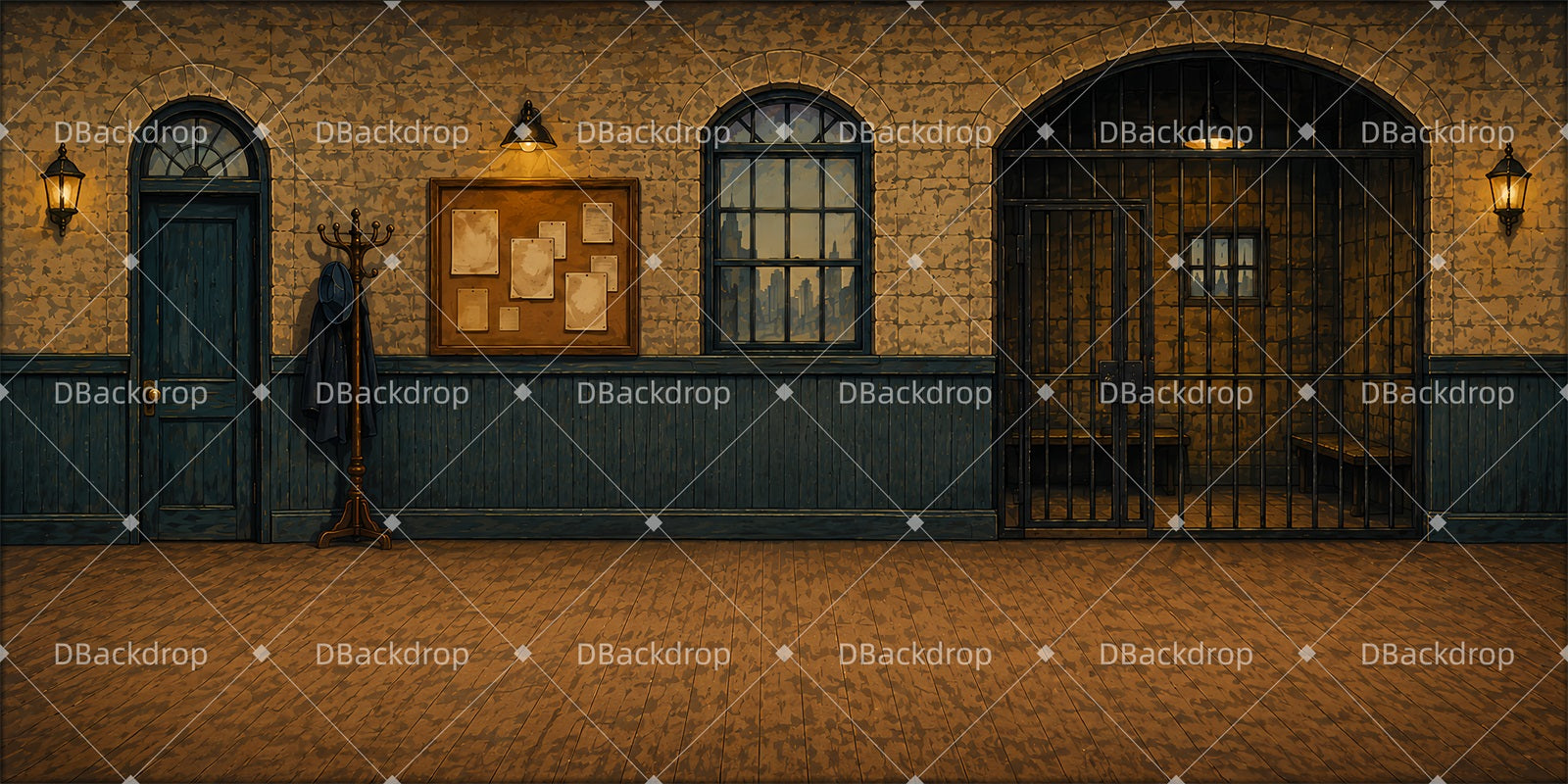 Backdrop For Theater Sheriff Station Professional Stage Backdrops LXX66-T92
