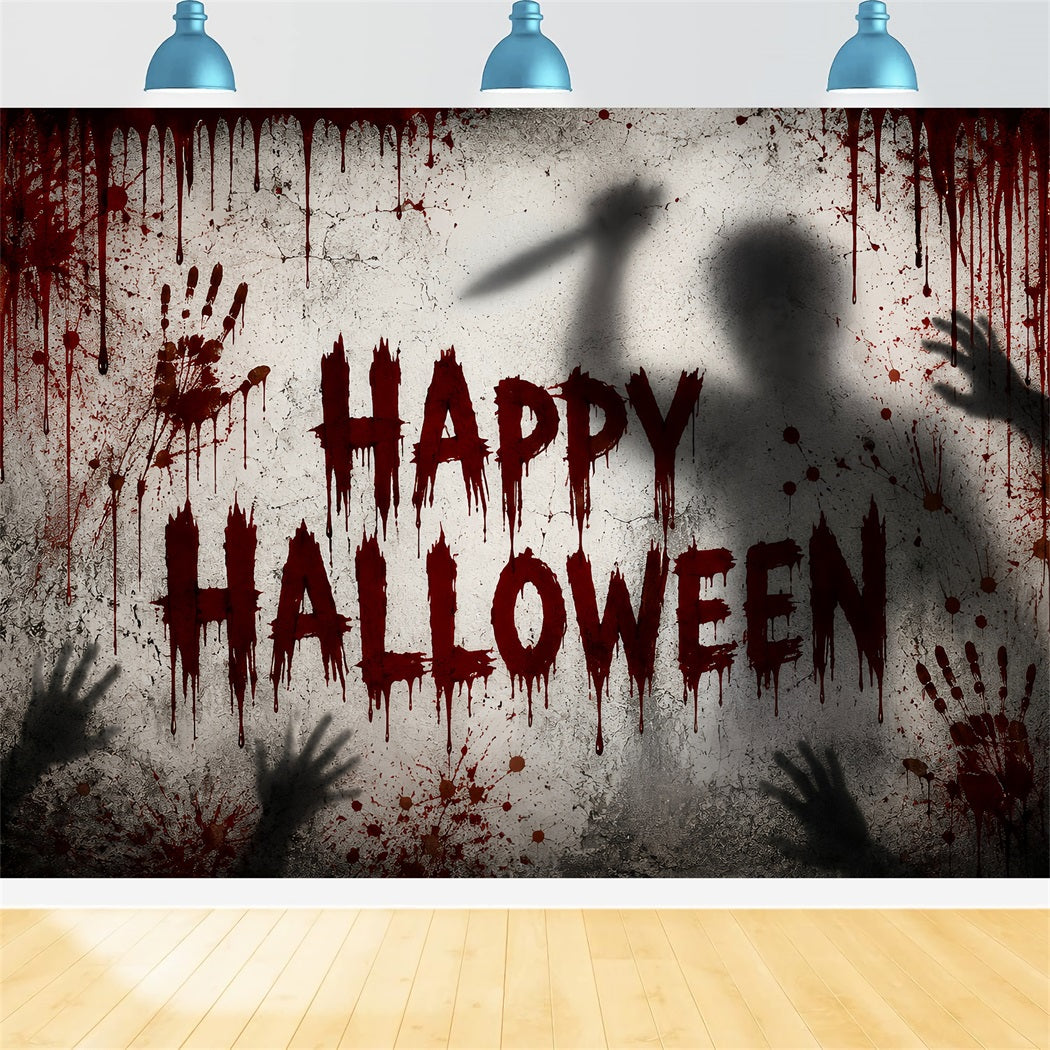 Halloween Bloody Backdrop Bloody Shadow Wall Horror Halloween Backdrops LXX67-109