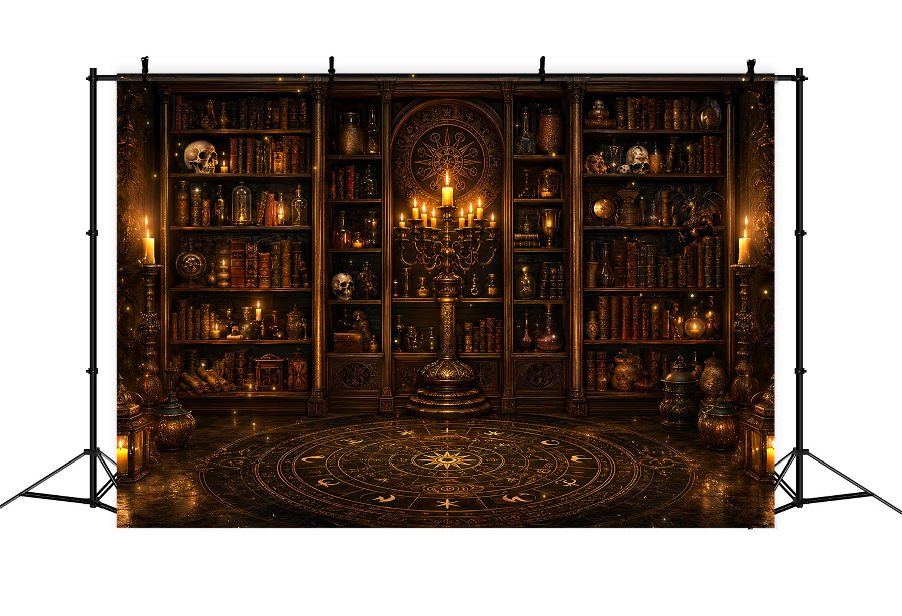 DIY Halloween Backdrop Ideas Occult Candle Library Chamber Scary Backdrops For Halloween LXX67-140