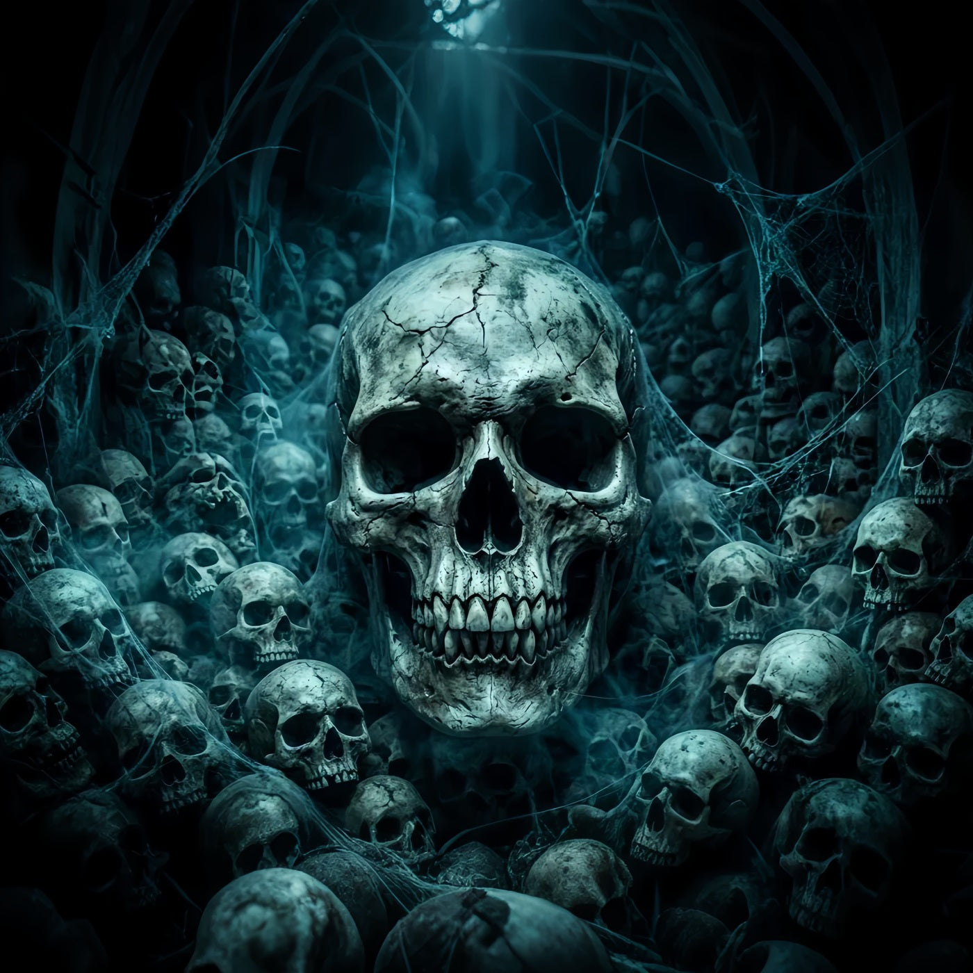 Skeleton Backdrop Cobweb Skull Crypt Horde Spooky Backdrops LXX67-235