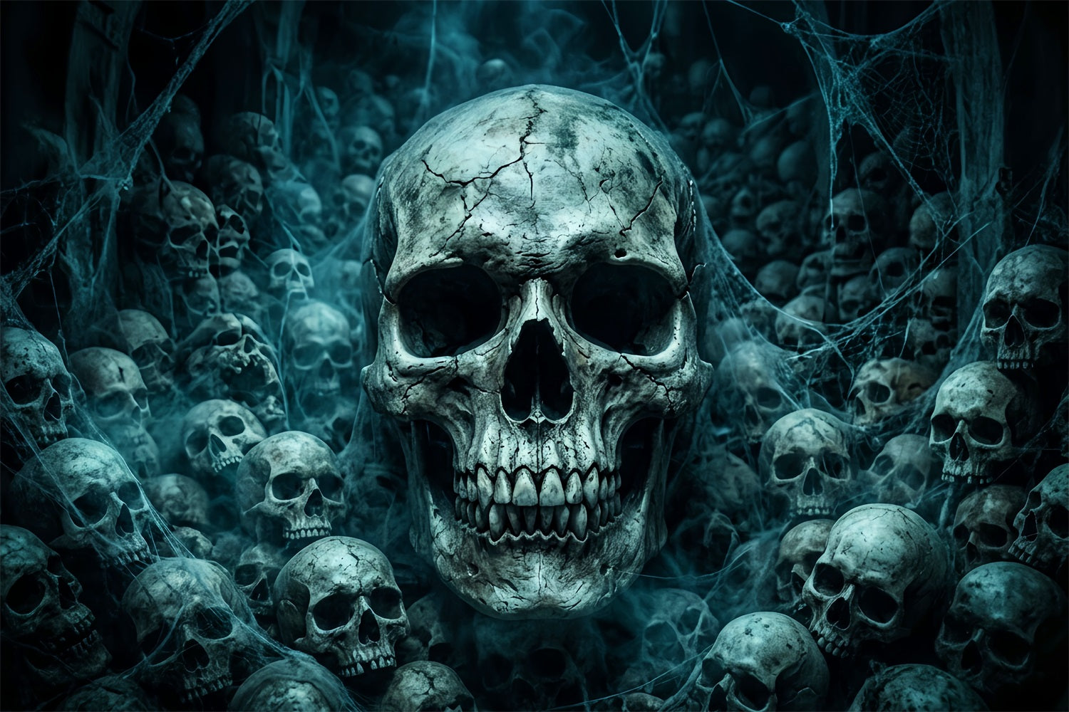Skeleton Backdrop Cobweb Skull Crypt Horde Spooky Backdrops LXX67-235