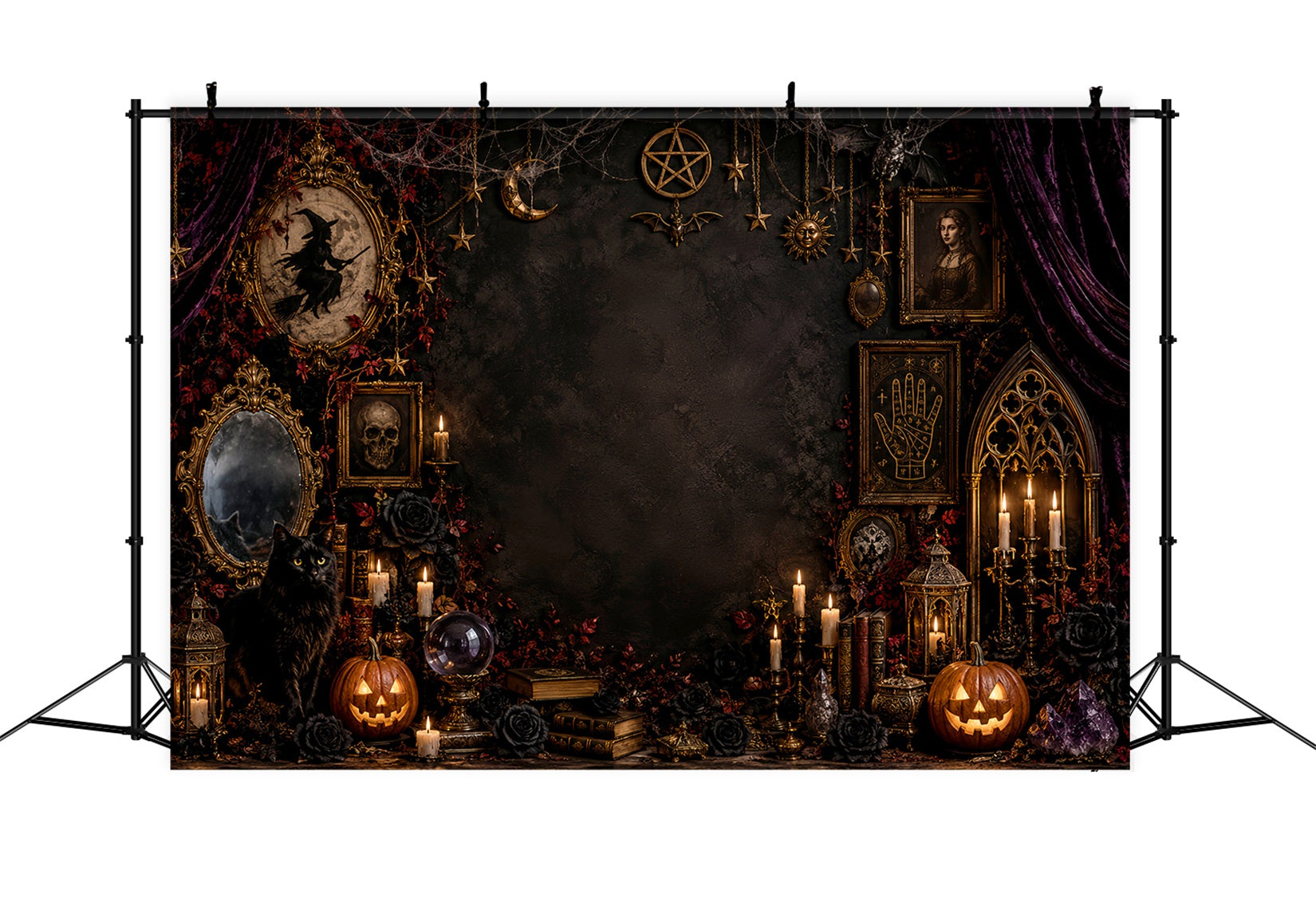 Witches Backdrop Gothic Occult Cat Altar Magic Backdrops LXX67-251