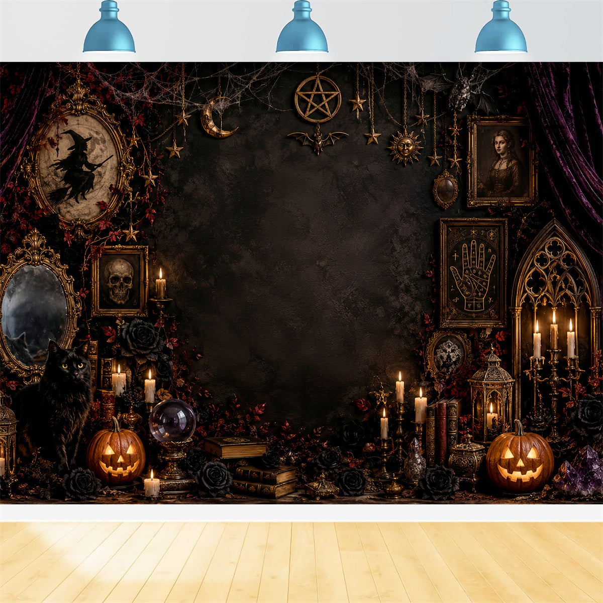 Witches Backdrop Gothic Occult Cat Altar Magic Backdrops LXX67-251