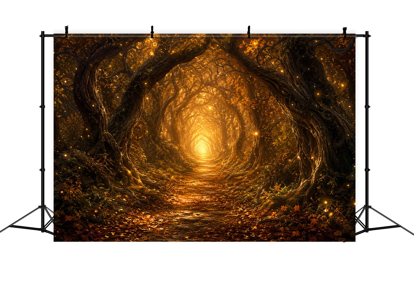 Halloween Backdrop Photos Enchanted Golden Forest Path DIY Halloween Photo Backdrop LXX67-56