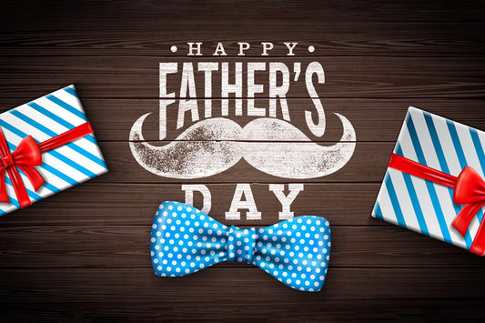 Father’s Day Backdrop with Gift Box Mustache Bow
