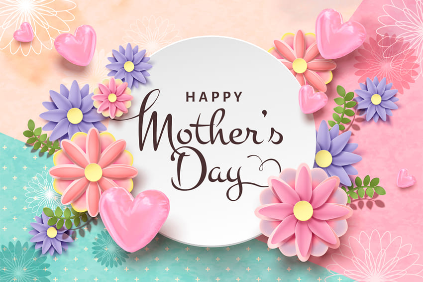 Mother’s Day Flowers Decoration Backdrop