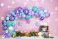 Colorful Balloons Starfish Birthday Decor Backdrop