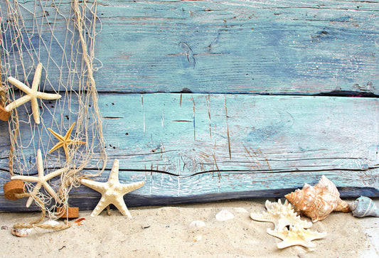 Starfish Shell Fishing Net Summer Backdrop