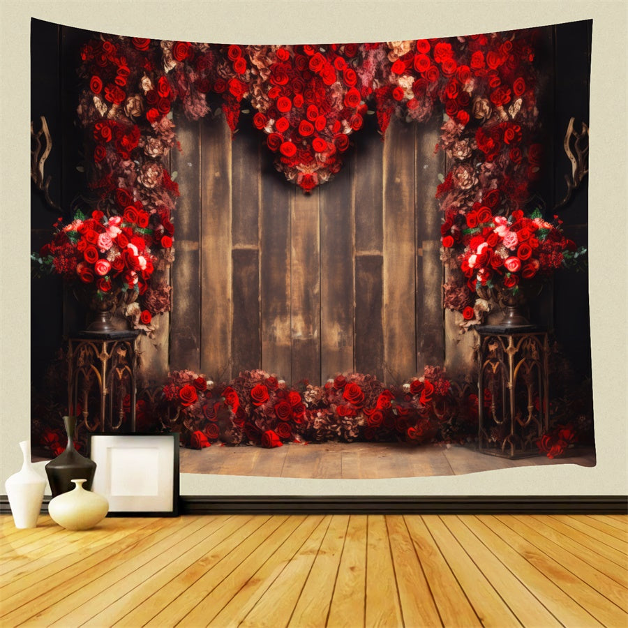 Valentine's Day Red Rose Love Wall Backdrop M1-03 – Dbackdrop
