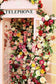 Romantic Pink Phone Booth Filled With Flowers Backdrop M1-13