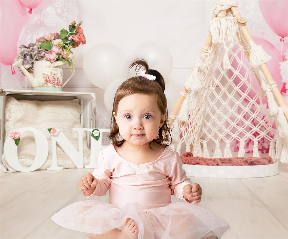 Happy Birthday Balloon Rope Weaving Tent Romantic Backdrop M1-27 ...