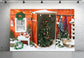 Christmas Tree Door Wreath Snow Backdrop M10-01