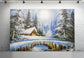 Winter Snowing Forest Landscape Backdrop M10-02