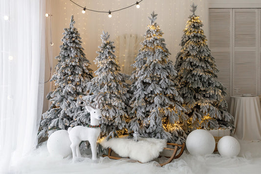 Christmas Tree Elk Decoration Photography Backdrop