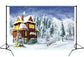 Winter Snowy Village Christmas Tree Backdrop M10-07