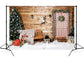 Christmas Tree Garland Door House Backdrop M10-09