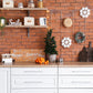 Christmas Brick Wall Kitchen Photography Backdrop M10-11