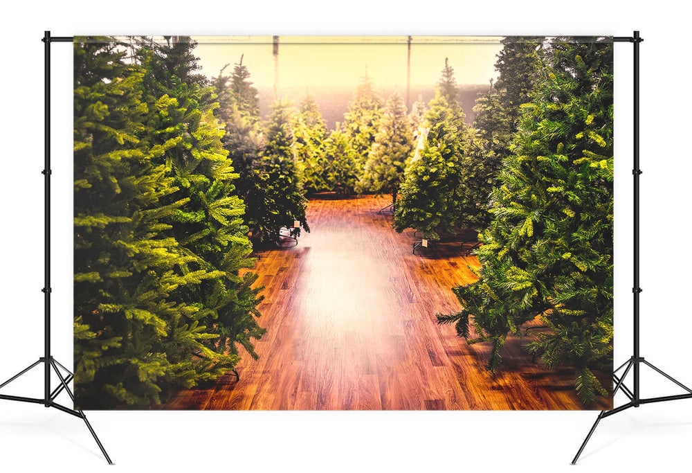 Trees Service Backdrop Christmas Trees Farm Backdrop for Photography M10-13