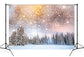 Snow Winter Fir Trees Twinkling Stars Backdrop M10-15