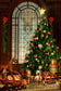 Decorated Christmas Tree Presents Toys Backdrop M10-20