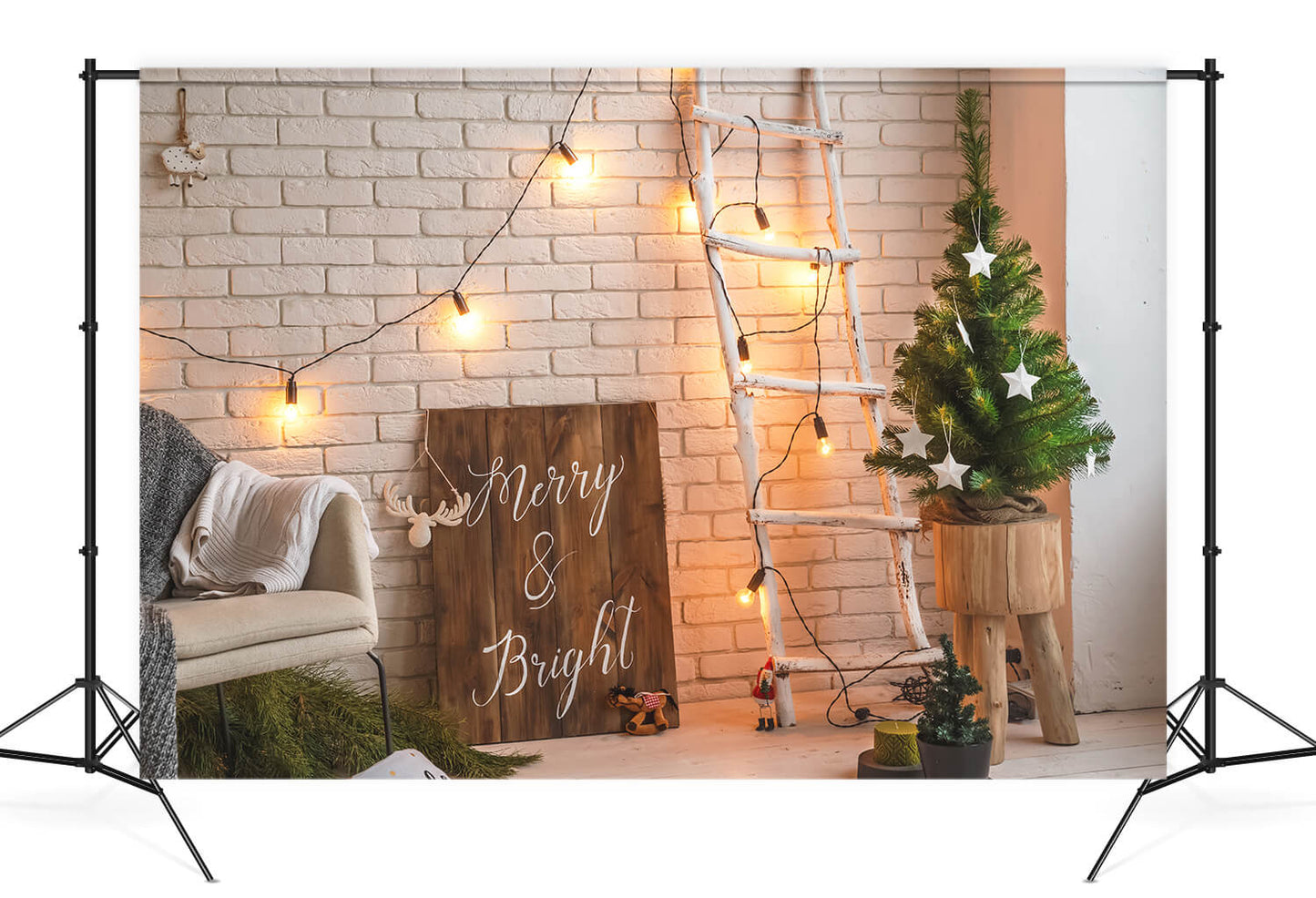 Christmas Decorated Room Wall Lights Backdrop M10-24
