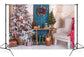 Christmas Tree Wreath White Chair Backdrop M10-27