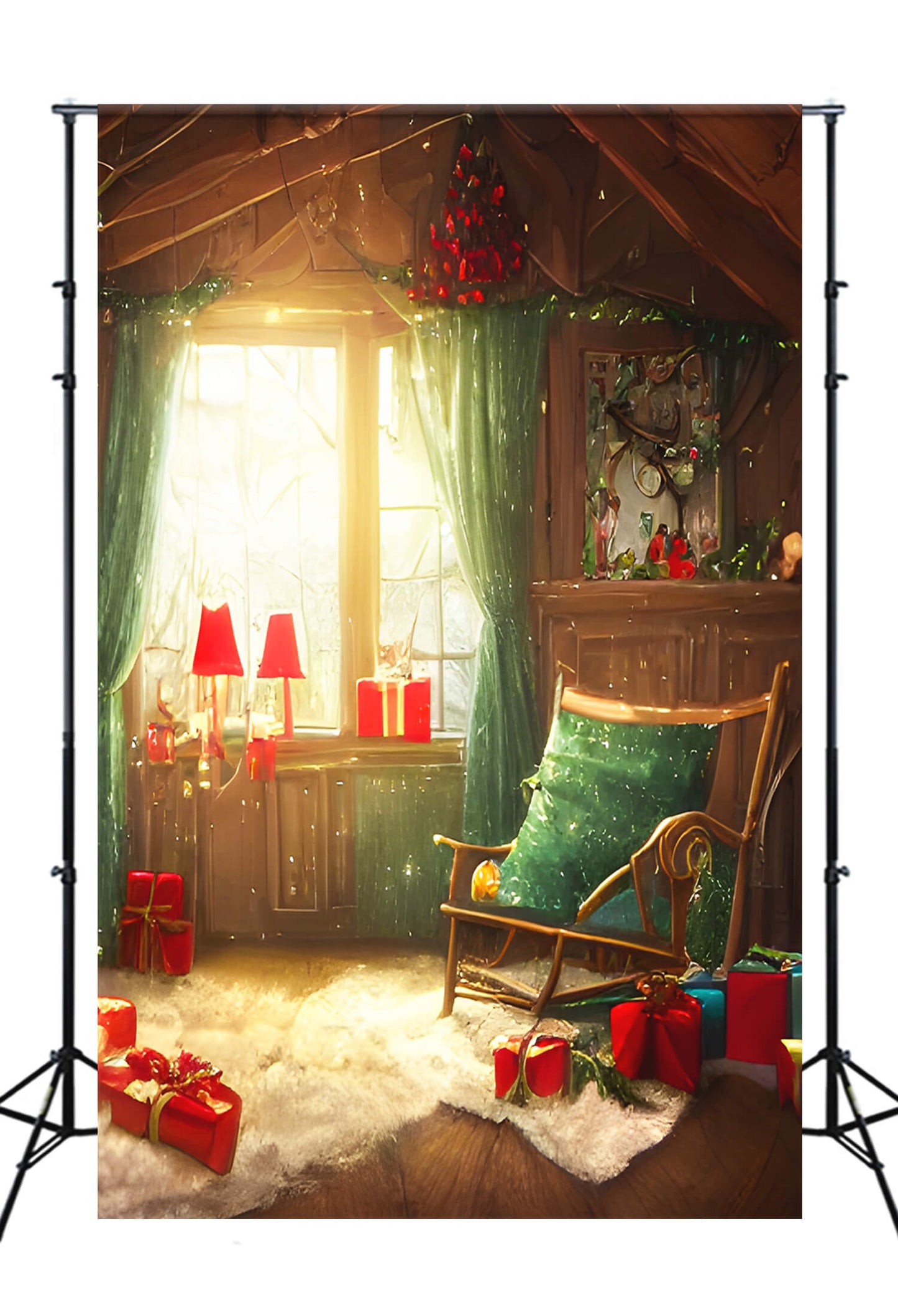 Christmas Santa House Room Photography Backdrop M10-28 – Dbackdrop