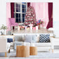 Pink Christmas Tree Room Gifts Backdrop M10-45