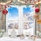 Christmas Decor Window Snow View Backdrop 