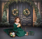 Christmas Decorated Front Door Backdrop M10-58