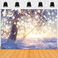 Winter Snowy Tree Glitter Snowflake Backdrop M10-72