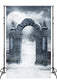 Snowy Gothic Cemetery Gate Winter Backdrop M11-04
