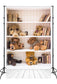 Bookshelf Toy Bear Wooden Floor Studio Backdrop M11-05