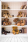Bookshelf Toy Bear Wooden Floor Studio Backdrop
