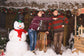 Christmas Tree Wood House Snowman Backdrop M11-06
