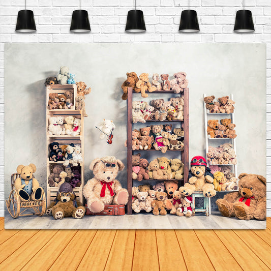 Toy Bears Doll Children Photography Backdrop M11-09