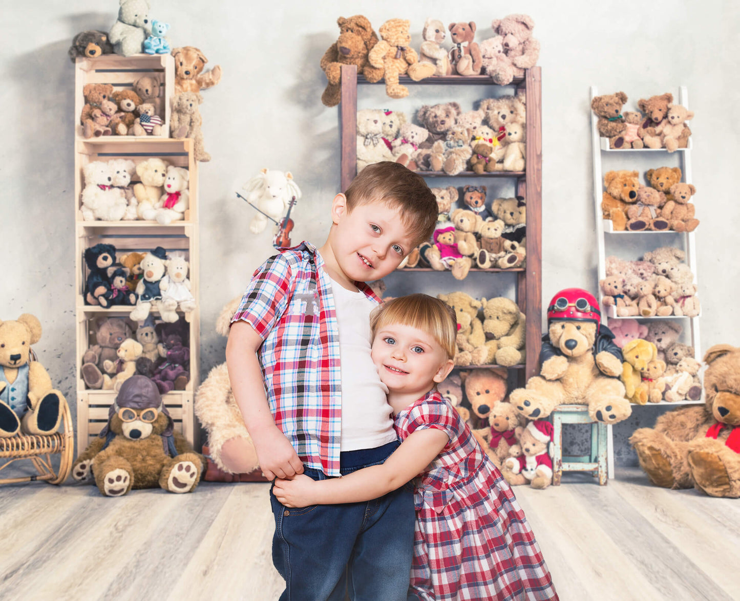Toy Bears Doll Children Photography Backdrop M11-09