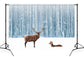 Snowy Winter Forest Deer Photography Backdrop M11-11