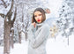 Winter Snowy Trees Road Castle Backdrop M11-12
