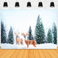 Winter Snow Forest Elk Landscape Backdrop M11-13