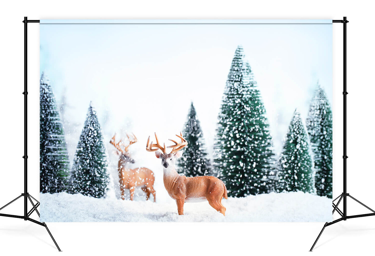Winter Snow Forest Elk Landscape Backdrop M11-13