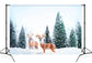 Winter Snow Forest Elk Landscape Backdrop M11-13