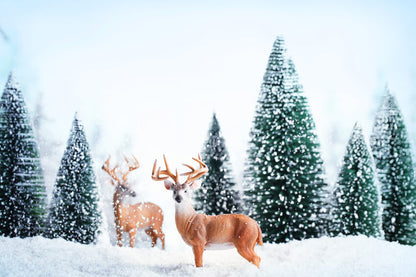 Winter Snow Forest Elk Landscape Backdrop