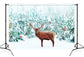Noble Red Deer Winter Snow Forest Backdrop M11-14